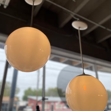 Mid Century Glass Globe Pendant Lamps