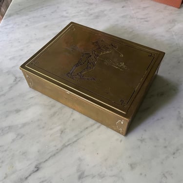 1920s Spalding Bros. Brass Jewelry Box Vintage Mid-Century 