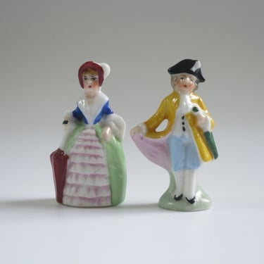 Miniature Victorian Man and Woman made in Germany, Antique Porcelain Lady and Gent 