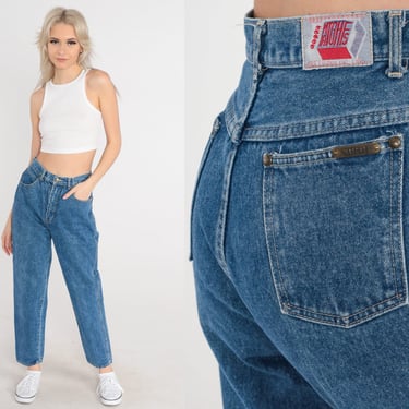 90s Mom Jeans 26 -- Tapered Blue Jeans High Rise Tapered Leg 90s Denim Pants Relaxed 1990s Vintage High Waisted Small 4 26 