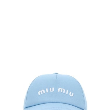 Miu Miu Woman Light Blue Cotton Baseball Cap
