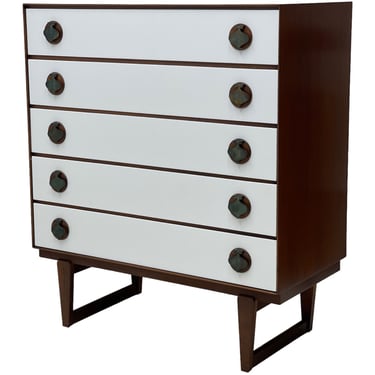 Free Shipping Within Continental US - Vintage Mid Century Modern Stanley 5 Drawer Dresser Cabinet Storage 