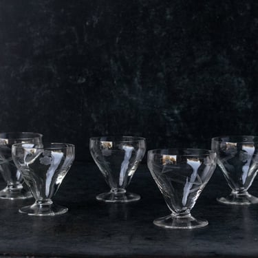 Vintage Etched Coupe Set of 12