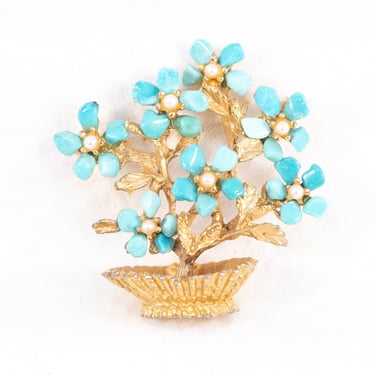 Turquoise Flower Brooch