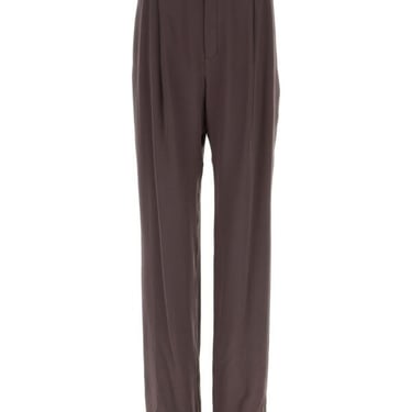 Saint Laurent Men Brown Crepe Wide-Leg Pant