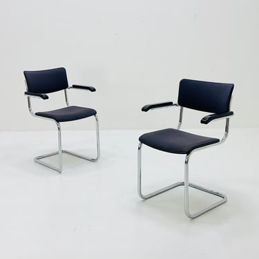 Mid century Bauhaus design armchair designed by mart stam for Thonet 1980s Germany 