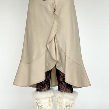 Costume National Cream Ruffle Skirt (L)