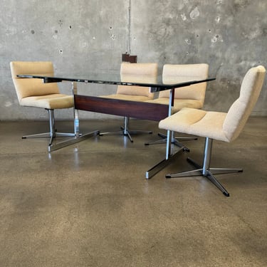 Mid Century Chrome and Rosewood Dining Set