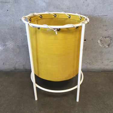 Vintage Mid Century Modern Yellow Laundry Hamper