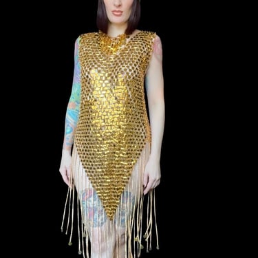 Vintage PACO RABANNE Gold Chainmail Space Age Flapper | Circus Cat Vintage  - San Diego, CA | ATTIC