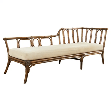 McGuire Organic Modern Rattan Chaise Longue Daybed