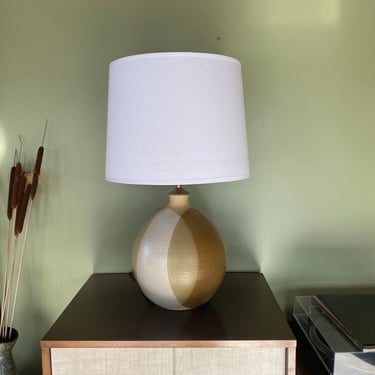 Midcentury modern handmade glazed ceramic table lamp by Oregon Ceramicists Larry and Terry Brown signed 