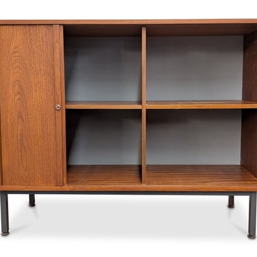 Teak Media / Vinyl Storage Cabinet w Tambourdoor - 112479