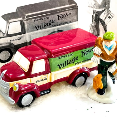 VINTAGE: Dept 56 Original Snow Village "Village News Delivery" in Box - #54593 - Hand-Painted Ceramic Accessory - SKU 00035007 