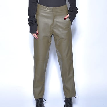 Faux Leather Straight Leg Pants in OLIVE or BLACK