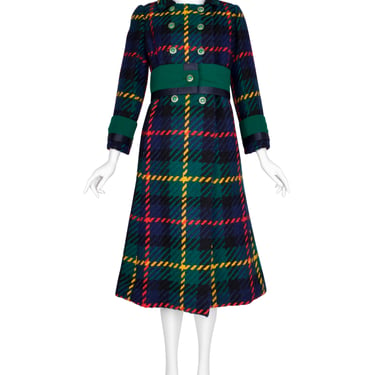 Ronald Amey Vintage Early 1970s Mod Multicolor Plaid Coat