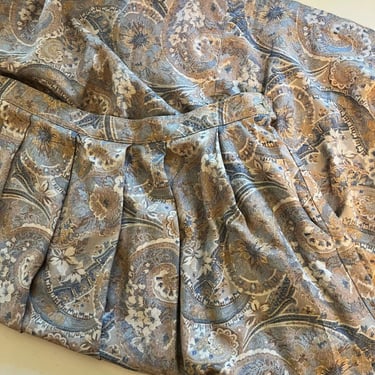 Vintage 90s Blue Soft Paisley Printed Midi Skirt Large 