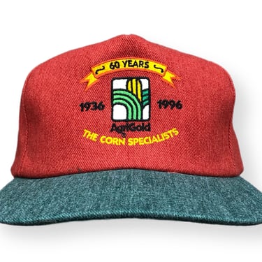 Vintage 1996 AgriGold “The Corn Specialists” 60 Year Anniversary 2 Tone SnapBack Hat Cap 