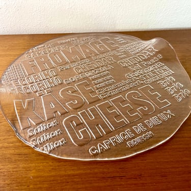 Vintage 1970s Cheese Charcuterie Glass Plate 