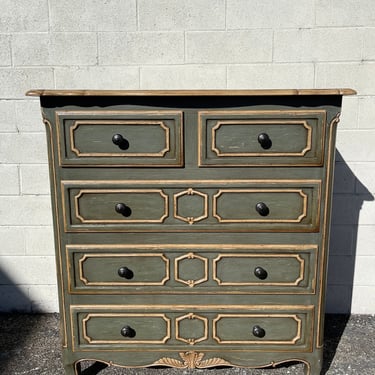 Vintage Wood Dresser Tall Chest of Drawers Bedroom Storage Country French Shabby Chic Antique Painted Dresser CUSTOM PAINT AVAIL 