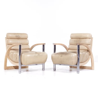 Jay Spectre for Century Furniture Mid Century Eclipse Lounge Chair - Pair - mcm 
