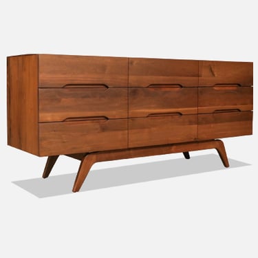 Mid-Century Californian Modern Sculpted Walnut Dresser 