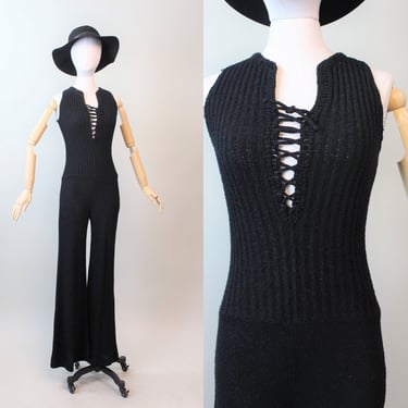 1975 DOCUMENTED 1970s Dolphin of California 1970s knit jumpsuit xs | new spring 