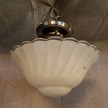 Vintage Semi Flush 3 Chain Single Bulb Light