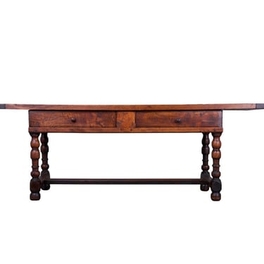 DELIVERY CHARGE 19th Century Country French Provincial Walnut Farmhouse Trestle Table 