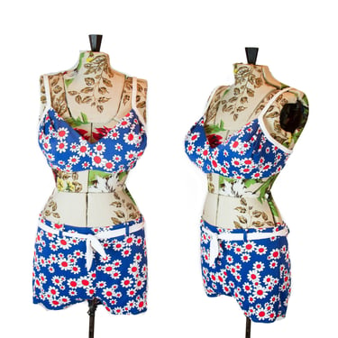 1960s Bikini ~ Deweese Daisy Print Flower Power Swimsuit 