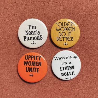 Vintage 1970’s-1980’s Women’s Movement Pinback Buttons (Please Select)
