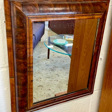 Antique Walnut Burlwood Frame and Mirror