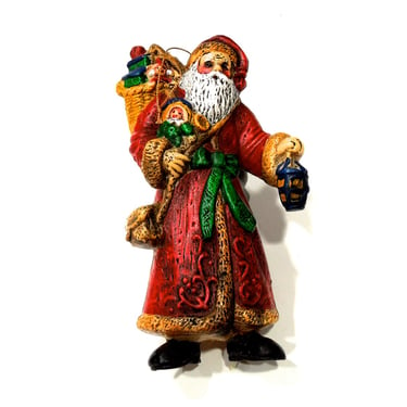 VINTAGE: 1970's - Hollow Plastic Santa Ornament - Old World Santa - Saint Nicholas - Xmas, Winter, Holiday  - SKU Tub-400-00007372 
