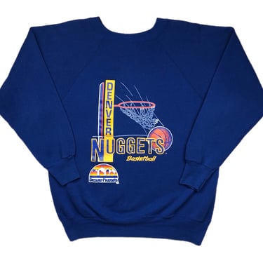 Vintage 80s/90s Denver Nuggets Basketball Made in USA Crewneck Sweatshirt Pullover Size Large 