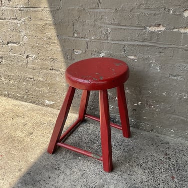 Painted Red Stool