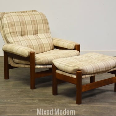 Danish Modern Teak Lounge Chair and Ottoman 