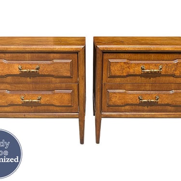 24.5" Unfinished 2 Drawer Vintage Nightstand Set of 2 #08543