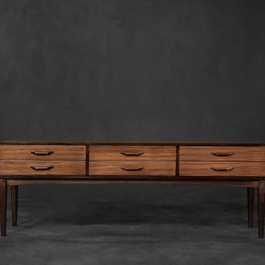 Vintage Low Mid-Century Danish Modern Mahogany Sideboard with Drawers, 1970s 