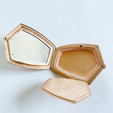 1940s Gold Vintage Compact | 40s Gold Compact | American Beauty 