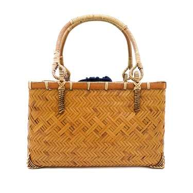 Woven Wicker Basket Tote