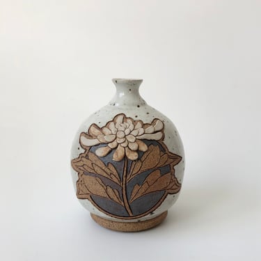 Chrysanthemum Studio Pottery Vase 