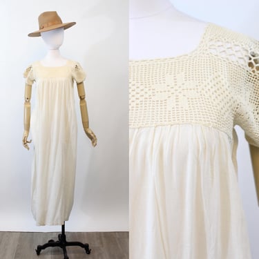 1910 EDWARDIAN cotton lingerie dress  xs small | new spring summer 