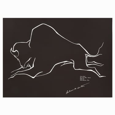 Andrew M. Lester "White Buffalo" Lithograph on Paper Print 