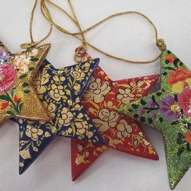 WLG Paper Mache Star Ornaments