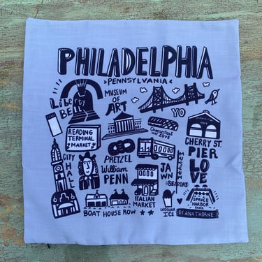 Philadelphia Pillow case grey 18×18 inches