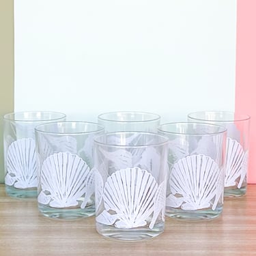 Set of Six Seashell Glassware