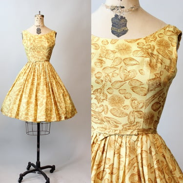 1950s L'Aiglon SEASHELL print dress xs | new spring summer 
