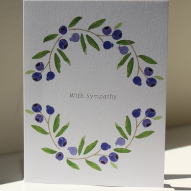 Blueberry Sympathy Wreath Card