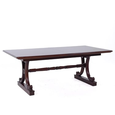 Hickory Chair Furniture Company Walnut Expanding Trestle Dining Table 