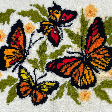vintage butterflies latch rug 1970s monarch shag area rug 